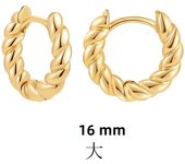 12/14/16mm Trendy Twisted Small Round Huggies Earrings for Women Fashion Gold Color Circle Tiny Hoop Earrings Ear Buckle Jewelry