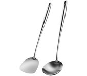 Espátula y Cucharón para Wok 43 cm - Juego de Utensilios de Cocina Acero Inoxidable - Paleta de Cocina - Cucharón Sopa - Pala Cocina - Herramientas de Wok y Accesorios de Cocina