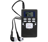 BIT Receptor De Radio FM Digital Mini Portátil Con Reloj Y Lanyard Para Interpretación Simultánea En Reuniones Clip-ON Radio Con Auriculares