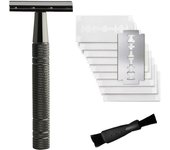 Double Edge Safety Razor for Women, with 10 pcs Safety Razor Blades Single Blade Razor Reusable Travel Essentials Women Razor