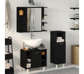 Juego de Muebles de Baño vidaXL Conjunto de 3 Roble Negro