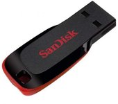 Sandisk cruzer blade memoria usb 2.0 64gb - sin tapa - color negro/rojo (pendrive)