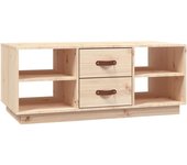vidaXL Mesa de centro de madera maciza de pino 100x50x41 cm Natural, Blanco, Gris Mesita de Salón o Comedor o Auxiliar Mesa de Café Meuble Salón