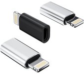 Adaptador de cargador micro USB hembra a Lightning macho (paquete de 3) Conector de puerto de cable de carga Android compatible con iPhone/Ipad Cable de carga Convertidor de datos