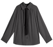 Zadily 2024 Summer Minimalist Long Sleeve Button Up Shirt Women Korean Style Solid Tie Oversize Shirts Blouse Loose Clothes Tops