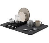 Dcasa Escurridor con tapete de secado, Negro
