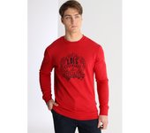 LOIS JEANS - Sudadera cuello caja con grafica heraldica