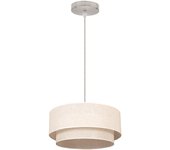 Fabrilamp - Colgante Doble 1l. Beis/beis Cilind (35/25/reg)