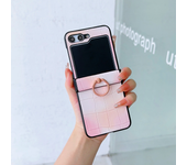 Leather Ring Gradient Color Fall Prevention Phone Case for Samsung Galaxy Z Flip 6 5 4 3  Flip5 Flip4 Flip3 5G Shockproof Cover