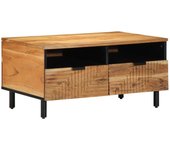 mesa de café vidaXL 80x54x40 cm de madera maciza de acacia
