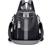Mochila Pequeña Impermeable de Cuero PU para Mujer, Bolso de día Multifuncional, Mochila para Escuela