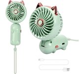 Ventilador de mano, mini ventilador USB, ventilador portátil con batería recargable, 3 velocidades, pequeño ventilador personal de mano, ventilador de escritorio plegable