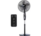 Edm Ventilador de Pie con Mando a Distancia - Color Negro - Potencia 60w - Aspas ø40cm - Altura Regulable 110-130cm