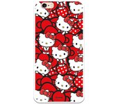 Funda original compatible con iPhone 6 o 6S con un diseño de Hello Kitty Lazos Rojos y Topos
