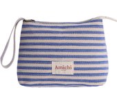 Neceser de playa de mano para mujer AMICHI Riva de tejido a rayas