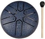 3 Inch 6 Tones Steel Tongue Drum Outdoors Rain Drum Percussion Instrument with Drum Stick Mini Handpan Drum for Yoga Meditation