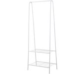 Perchero en forma de A con 2 estantes para zapatos, colgador colgante para suelo, dormitorio y hogar, perchero de acero inoxidable