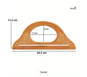 2PCS carved solid wood wallet handle, beach bag canvas bag, retro bag handle, D-shaped handmade bag DIY handle replacement parts