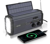 5000mAh Radio de emergencia FM XSY-320 portátil alimentado a mano Solar recargable impermeable con alarma SOS linterna meteorológica de energía para el hogar del coche