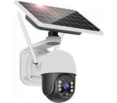 FGNS Cámara de Vigilancia Solar Exterior Inalámbrico con Visualización de 360 °, Detección de Movimiento, 2K Visión Nocturna, Audio Bidireccional, IP66 Impermeable,S. Cámara Vigilancia WiFi Exterior Solar, HD
