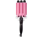 Rizador de Pelo Grande de 3 Barriles para Ondas de Playa - Ajuste de Temperatura y Calentamiento Rápido - Color Rosa - ONFENG 0030