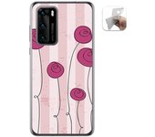 Tumundosmartphone Funda Gel Tpu para Huawei P40 diseño Flores Vintage Dibujos