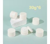 6pcs 30/50g Plastic Containers Empty White Plastic Lotion Jar with Inner Liners for Make-up Cosmetic, Creams, Lotions