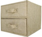 Cajonera de tela tipo torre para guardar ropa, lencería, ropa interior, calcetines, corbatas, bufandas, color beige (2 cajones grandes en beige)