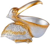 Decoración de mesa con estatua de pelícano, organizador de pelícano de boca grande creativo, estatuas de pájaros pelícanos de resina, cuenco para llaves de entrada, canasta de almacenamiento, adorno decorativo para mesa, hogar, bar, oficina