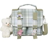 Mochila Kawaii con colgante de flores, linda mochila estética para mujer, bolso Kawaii con broche Kawaii y accesorios, mochila para computadora portátil