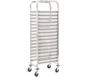 vidaXL Carrito de cocina 16 bandejas acero inoxidable 38x55x163 cm