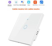 Tuya Smart Wifi Light Switch No Neutral Wire Touch Panel EU 1/2/3 Gang Wall Switch Wireless Control Voice Control Alexa Google