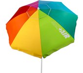 Aktive - Sombrilla de playa multicolor antiviento, protección UV50 con revestimiento plateado, mástil de metal 28/32 mm, sistema de inclinación, 8 varillas de fibra de vidrio, ventilación Max+Air y funda de transporte, ideal para playa y piscina
