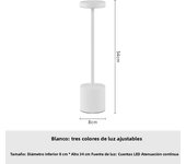 Rechargeable LED Desk Lamp Touch Switch Dimmable Table Lamp Restaurant Bar Office Bedroom Atmosphere Decor 3 Color Temperatures