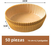 Papel desechable para freidora de aire, revestimiento de madera de pergamino a prueba de aceite, alfombrilla antiadherente, accesorios para freidora de aire, 50 unidades por juego