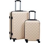 vidaXL Juego de Maletas Rígidas con Ruedas 2 Piezas ABS Dorado Trolley Cabina Color Dorado,  Antracita,  Marrón y mas