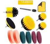 Kit de Cepillos para Taladro Eléctrico 12/4 Pcs Herramientas de Limpieza para el Hogar para Alfombra, Vidrio, Cocina, Baño, Aseo