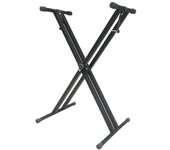 Soporte de piano Electrónico TECLADO con doble tubos,Soporte de partitura de música para teclado, partes de instrumentos musicales de órgano electrónico, soporte duradero portátil, soporte de música de Piano para el hogar X2