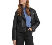 Chaqueta Vila Feli cuero negra para mujer-&