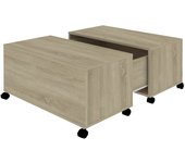 vidaXL Mesa de centro madera contrachapada 75x75x38 cm Blanco, Negro, Gris Mesita de Salón o Comedor o Auxiliar Mesa de Café Meuble Salón