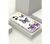 Purple Butterflies Square Silicone Phone Case For Xiaomi Redmi Note 13 12 Pro Plus 5G 13 12S 12 11S 11 10S 10 Redmi 12 4G Cover