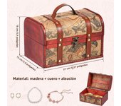 Wooden Storage Box Vintage Treasure Jewellery Box Pirate Treasure Chest Gift Boxes Organizer Container for Jewelry Rings New