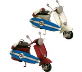 CAPRILO REGALOS & DECORACIÓN Set de 3 Figuras Decorativas de Metal "Motos Scooters Surferas". Adornos y Esculturas. Decoración Hogar. Regalos Originales. 17 x 8 x 11,50 cm.