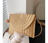 Summer Woven Braided Handbag For Women Woven Handmade Envelope Shoulder Bag Travel Beach Bag Shopping Coin Card Wallet