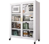 MAGIC SELECT Armario de Cocina con Ruedas, Vitrina de Almacenamiento para Hogar, Alacena con Puertas, Organizador para Casa, Baño, Salón, Habitación