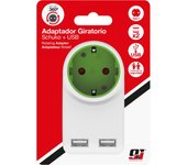 ORION91 ORION91 ENCHUFE GIRATORIO 360 CARGADOR 2 USB RAPIDO MOVILES Y SCHUKO Nine&One