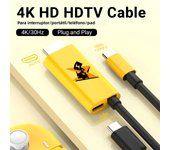 2-in-1 USB C to HDTV 4K30Hz Adapter 5.9 FT Cable Compatible 100W PD Charging For TV Projection Screen Switch/OLED/Mobile Phone