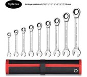 Ratcheting Combination Wrench Set, 72 Teeth Ratchet Wrench for Car Repair and Household Equipment Repair, Cr-V,Portable Handbag