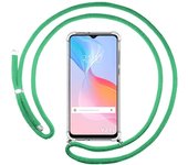 Funda Colgante Transparente para Vivo Y21 / Y21s / Y33s con Cordon Verde Agua