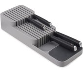 Organizador divisor de cuchillas, Organizador de compartimentos para compartimientos de cuadernos, organizadora para Cocina bandeja, soporte para cuchillos, Gris